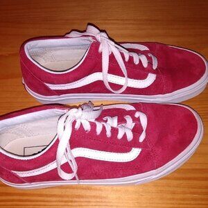 Vans Burgundy Red Suede Off the Wall Sneakers, Men's Sz 6/Woman's Sz 7.5
